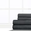Cuddle Down 100% Cotton Velvet Flannel 4-Piece Sheet Set - QUEEN - CHARCOAL GREY