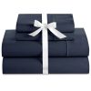 Cuddle Down Deluxe Impressions Collection Portuguese 100% Sateen Finish Cotton King 4 Piece Sheet Set - Marine