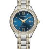 Citizen Eco-Drive Silhouette Ladies Crystal Blue Dial Watch