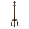 Umbra® Pillar Stool with Built-In Coat Rack - Black/Walnut