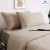 Highland Feather French Linen Khaki Queen Size Cover Set