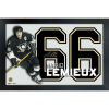 Frameworth Mario Lemieux Deluxe Framed Printed Glass Collage with embedded Signature