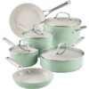 Kitchenaid Hard Anodized 10Pc Set-Pistachio