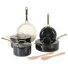 Martha Stewart Galway 10-Piece Ceramic Cookware Set - Black