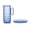 Guzzini 2-Piece Vanity Acrylic Crystal Pitcher and Serving Tray  Set - Denim Blue