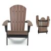 Backyard Lifestyles  Folding Adirondack Chair with Cup Holder Brown/Black