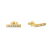Dainty Diamond 10k Yellow Gold CZ Bar Studs