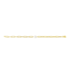 Dainty Diamond 10k Yellow Gold Bold Paperclip Pearl Bracelet