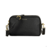Champs Gala Collection Leather Double-Zip Shoulder Bag, Black