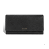 Champs Gala Collection Leather Flap-Clutch Wallet, Black