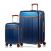 Champs Vintage Collection 2 Pc hard side Expandable Luggage Set, Navy