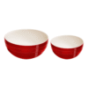 Staub 2pc 18cm and 24cm Ceramic Large Mixing Bowl Set - Cherry