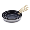 GreenPan GP5 Stainless Steel 8in., 10in. and 12in. Frypan Set w/Champagne Handles