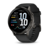 Garmin® Venu® 4 45mm Smartwatch-Slate with Black Silicone Band