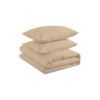 Cuddle Down Percale Deluxe 100% Cotton 200TC 3-Piece Duvet Cover Set - Oat/Queen