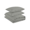 Cuddle Down Percale Deluxe 100% Cotton 200TC 3-Piece Duvet Cover Set - Dove Grey/Queen