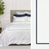 Cuddle Down Hotel 300TC 3-Piece Duvet Cover Set - White/Marine-Queen