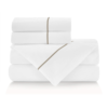Cuddle Down Hotel 300TC 4-Piece Sheet Set - White/Stone-King