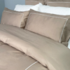 Cuddle Down Hotel 300TC 3-Piece Duvet Cover Set - Sand/White-King