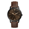 Fossil Minimalist Three-Hand Brown Leather Watch