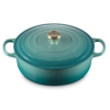Le Creuset 6.3 L Oval Dutch Oven Bleu Riviera Light Gold Knob