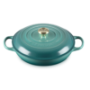 Le Creuset 6.2 L Shallow Round Dutch Oven Bleu Riviera Light Gold Knob