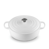 Le Creuset 6.2 L Shallow Round Dutch Oven White Stainless Steel Knob