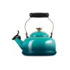 Le Creuset 1.6 L Classic Whistling Kettle Bleu Riviera Light Gold Knob