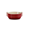 Le Creuset  Set of 4 Mini Oval Au Gratin Dishes Cerise