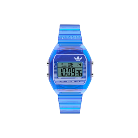 adidas Originals Digital Two Crystal Digtial Dial Unisex Translucent Blue Resin Strap Watch - 36mm
