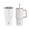 Grosche Yukon 32oz Travel Mug & 20oz Straw Tumbler - Cream White