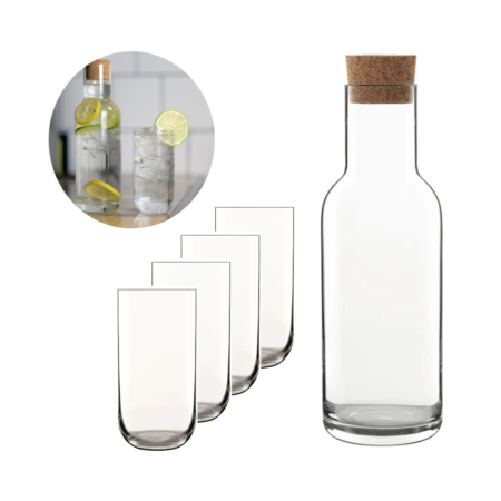 Luigi Bormioli Sublime Babito DOF/Aqua Glasses with Carafe 5pc Set